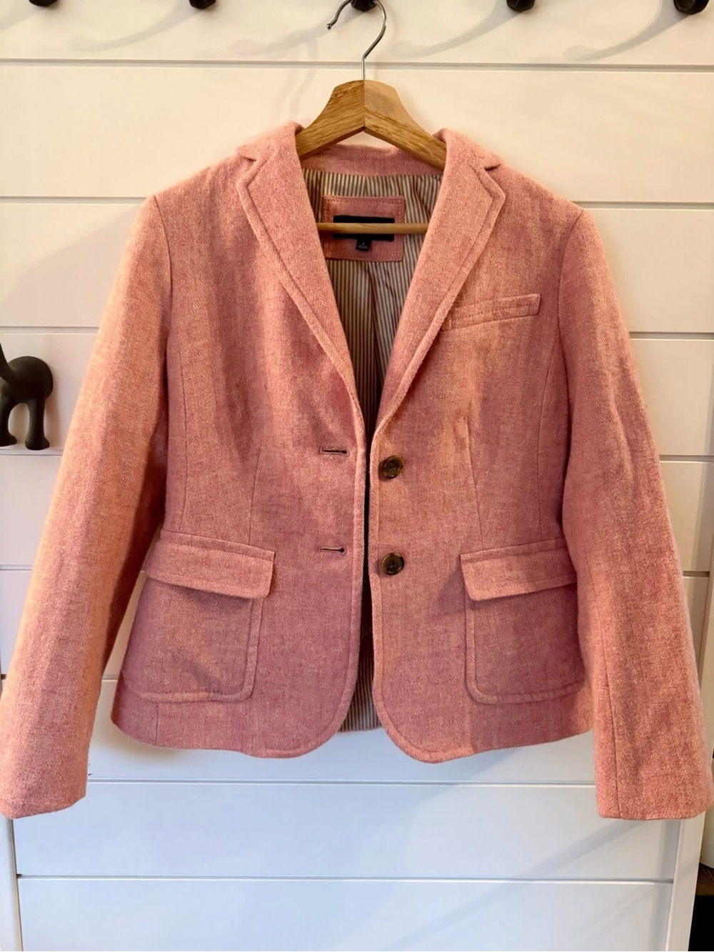 Talbots Pink Women's Tailored Wool-Blend Blazer Jacket size 2